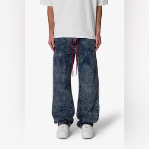 MNML ULTRA BAGGY LACE BAND DENIM SIZE 30